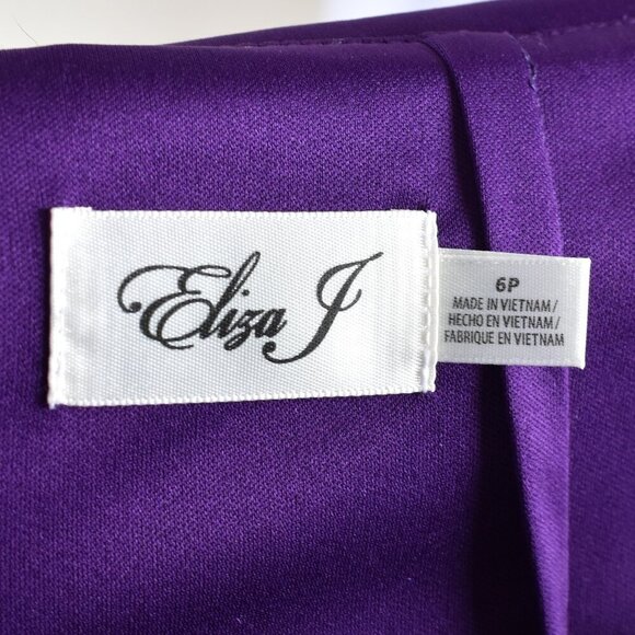 Eliza J Halter Sheath Dress Velvet Sequin Bodycon Purple - 6P - Picture 10 of 10